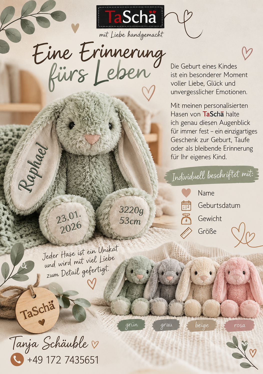 Personalisierte Erinnerung - Hase